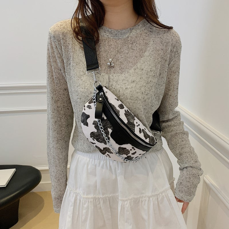 Wholesale Summer High-End Bag Retro Cow Pattern Chest Bag